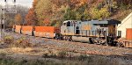 CSX 3074 watches the rear of the train.